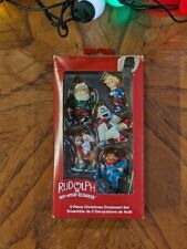 Vintage Kurt Adler RUDOLPH THE RED NOSED REINDEER 5 Mini Ornaments picture