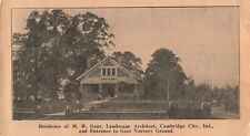Residence of M.H. Gaar Landscape Architect Cambridge City Indiana 1922 Postcard picture
