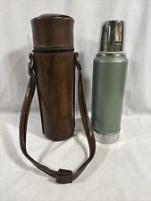 Aladdin Stanley Thermos A-944B 1 Quart With Leather Finished Case Vintage picture