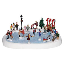 Lemax Village Skating Pond Holiday Village Animated & Musical 18 Piece Set NOS picture