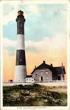 C.1914 Fire Island Ny Light House New York Lighthouse Postcard 93 picture