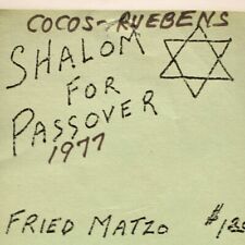 Vintage 1977 Coco's Rueben's Restaurant Menu Shalom For Passover picture