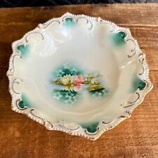 Beautiful Antique RS Prussia 3 Legged Porcelain Decorative Bowl Candy Dish picture