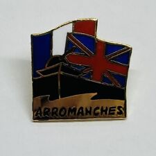 Rare Arromanches D-Day Normandy France Great Britain Enamel Lapel Pin Button 22 picture