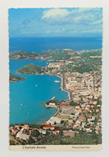 Aerial View Charlotte Amalie Capital & Tourism Center St. Thomas USVI Postcard picture