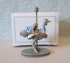 Hudson Fine Pewter Carousel Ostrich & Cat Figure #3283 Vintage 1984 USA w/ Box picture