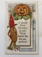 Vintage Halloween Early 1900s Veggie Person, JOL Postcard picture