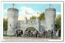 c1920s Dixie Sight Seeing Cars At Point Park Gate Chattanooga Tennessee Postcard picture