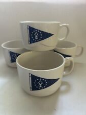 Set Of 4 Syracuse China Coffee Mugs / Barista 24-A Flag Design picture