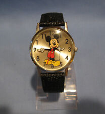 DISNEY MICKEY MOUSE WATCH by MZB - NICE LEATHER BAND - WORKING picture