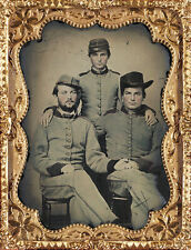 CIVIL WAR PHOTOGRAPH Unidentified 3 soldiers in Confederate uniform picture