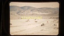 BD05 VINTAGE 35mm SLIDE Photo DESERT ARMY BASE SANDY HILLS SOLDIERS TENTS picture