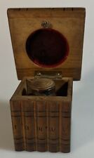 Sorrento Ware Ink Well Inkwell Box & Glass Bottle Hand Painted Swallow Bird Lid picture