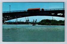 Cleveland OH-Ohio, Lorain's Bascule Bridge, Black River Harbor Vintage Postcard picture