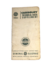 Vintage 1968 General Electric GE Carboloy Technical Data Supplement Booklet picture