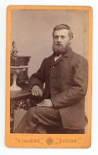 Antique CDV Circa 1870s Jacobsen Handsome Young Man With Beard Bergen Norway picture