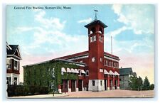 Central Fire Station Somerville MA Massachusetts 1915 Postcard G4 picture