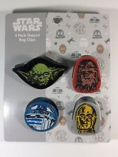 Star Wars 4 pack shaped bag clips - Yoda, Chewbacca, R2-D2, C-3PO. Spring Clip picture