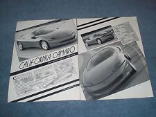 1989 Chevy Camaro Concept Prototype Info Article 