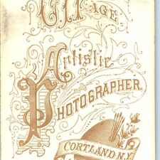 c1870s Cortland, NY Young Man CdV Photo Card C.I. Page Art Nouveau Gilt Back H11 picture