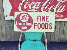 Vintage Rare B-1 Lemon Lime Soda Fine Foods Sign *been Painted* 36 X 18  picture