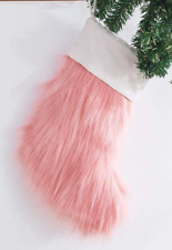 Christmas Stocking Pink Faux Fur Stocking 20