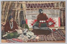 Postcard Navajo Rug Maker New Mexico picture