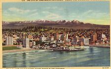 Linen Postcard - City of Long Beach, California with Signal Hill Oil District picture