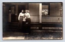 c1913 RPPC Four Generations Family by Front Porch Marion Illinois IL Postcard picture