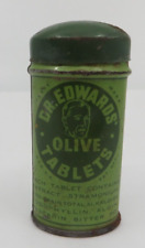 Vtg DR. EDWARD'S OLIVE TABLETS Laxative EMPTY Metal Tin 2.5