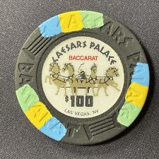 Caesars Palace Las Vegas $100 baccarat casino chip obsolete 43mm oversized HL picture