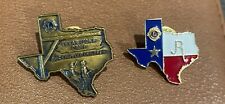 2 Lions Club lapel Pins - Texas 1968 Camp for Crippled Children brooch badge picture