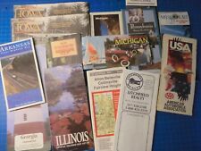 Mixed Lot of 14 Old Road Maps Highway City USA Issued 1990 - 2000 picture