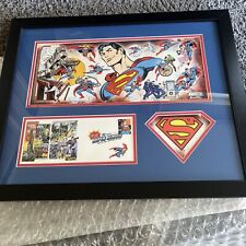 SUPERMAN Limited Edition 673 (2006) DC Comics Framed USPS 1st issue stamp 22x18 picture