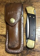 Buck USA 110 Hunter Folding Blade Knife & Brown Leather Sheath~1981-1986 picture