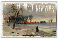 Gorham New Hampshire NH Postcard New Year Winter Dog Scene Winsch Back 1909 picture