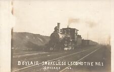 Chicago Illinois Doylair Smokeless Train Locomotive  RPPC Postcard LP63 picture