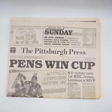 Newspaper Pittsburgh Press May 26 1991 Pittsburgh Penguins Mario Lemieux Champs picture