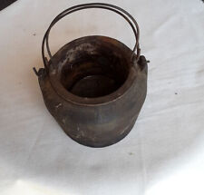 Antique Sm. Cast Iron Glue Melting Pot Double Boiler Set w/ Handles & Gate Mark picture