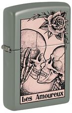 Zippo Death Kiss Design Sage Pocket Lighter 48594-104164 picture