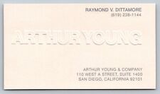 Vintage Business Card Arthur Young & Company Dittamore San Diego California picture