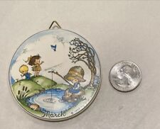 Vintage Joan Walsh Anglund March 2 3/4” Plaque Wall Hanging Porcelain W. Germany picture