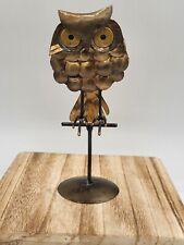 Adorable Welded/Handcrafted Metal Owl Figure/Decor 8 inches Tall picture
