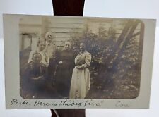 1906 Antique Real Photo Postcard Family Outside Undivided back picture
