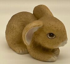Homco Porcelain Bunny Rabbit 1465 Lying Down Brown Easter Vintage 4”L x 2.25”H picture