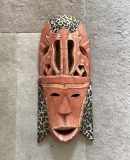 Vintage Bali Wood & Fabric Mask Wall Decor with Tag, 16 1/4” T. picture