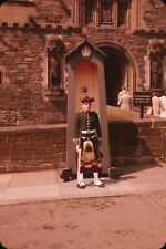 1958 Guard Standing Outside Edinburgh Castle Scotland June Vintage 35mm Slide picture
