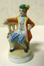Vintage Occupied Japan Colonial Man Sitting In Chair Figurine 2 x 3.75 Inches picture