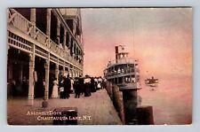 Chautauqua Lake NY-New York, Assembly Dock, Antique Vintage c1906 Postcard picture