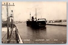 Car Ferry In the Harbor Kewaunee Wisconsin WI c1940 Real Photo RPPC picture